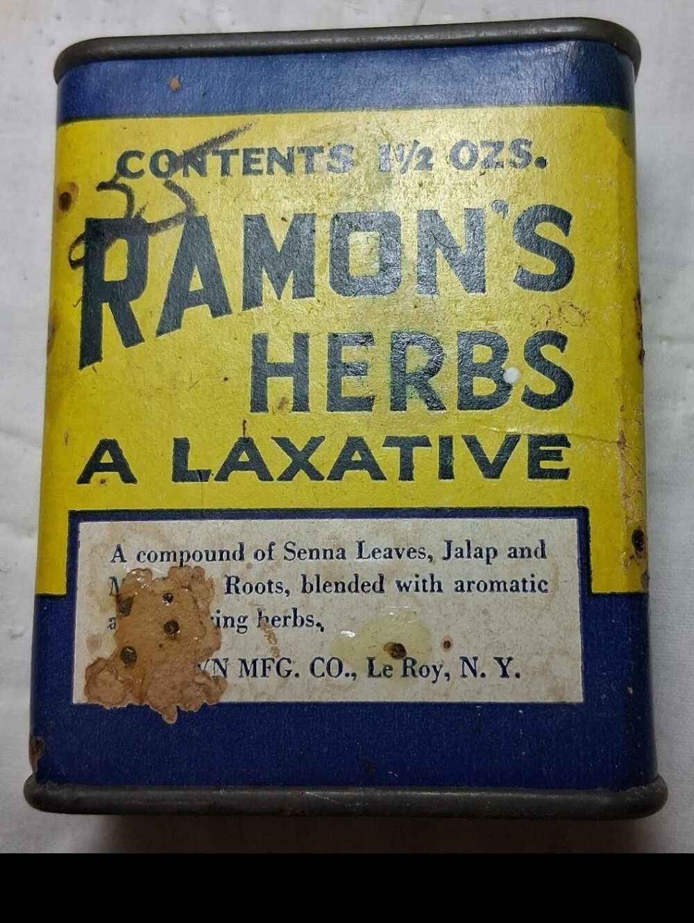 Vintage Ramon's Herbs A Laxative Tin